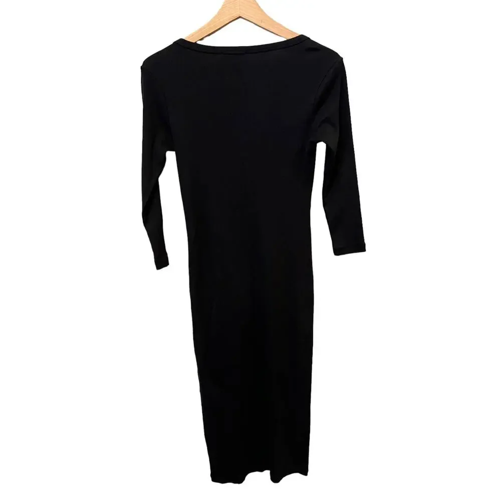 James Perse Long Sleeve Rib Dress Size 2 - Picture 5 of 9